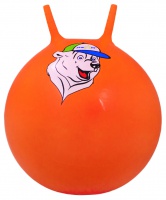 мяч-попрыгун "медвежонок" gb-403, 65 см, с рожками, оранжевый